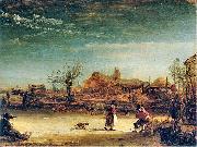 Rembrandt Peale Winter landscape oil